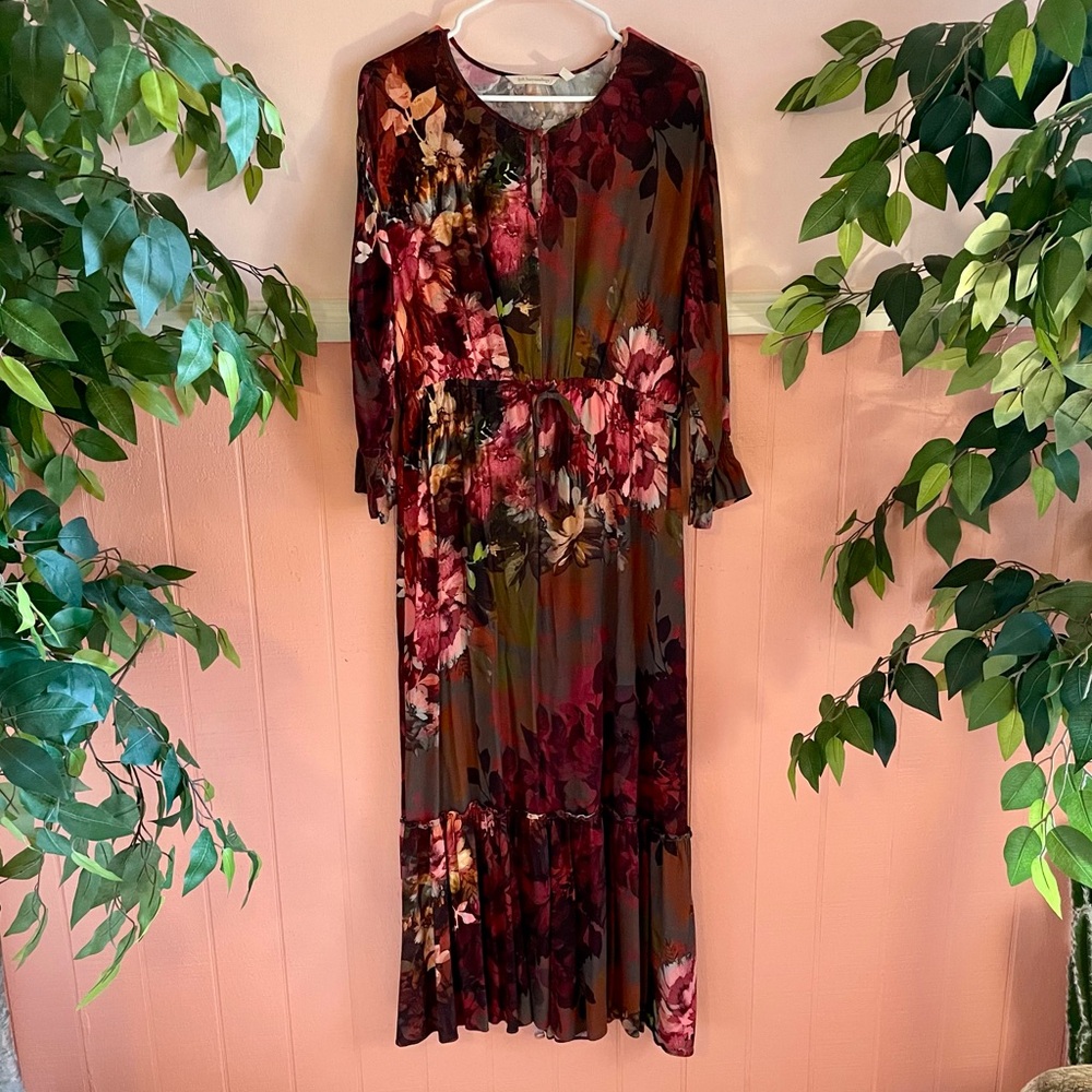 Soft Surroundings Autumn Colors Floral Dress
